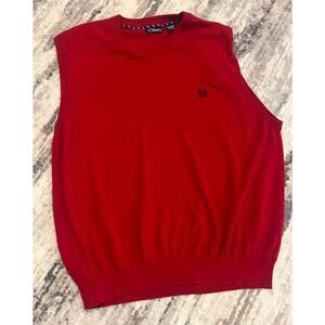 CHAPS Red Men’s Sweater Vest 100% Cotton XXL